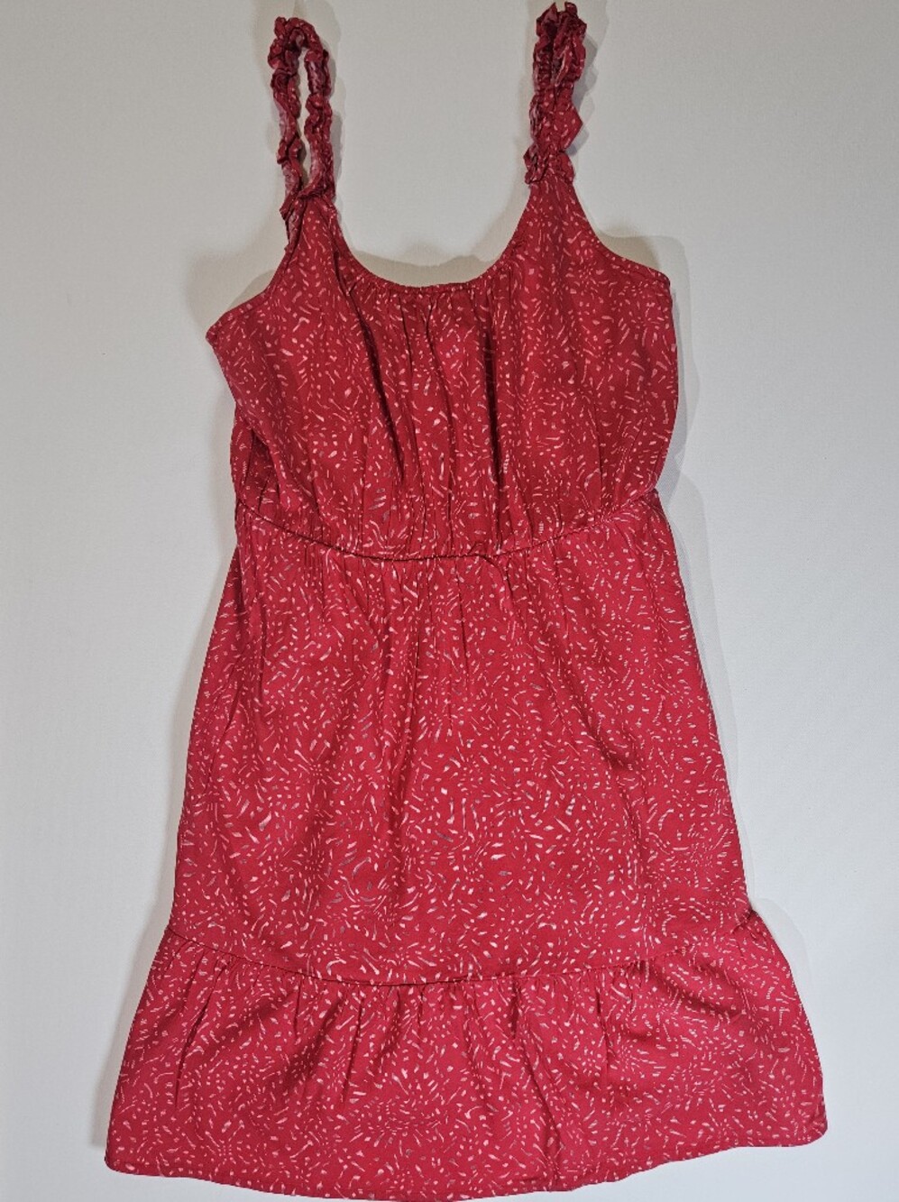 Banana Republic Mini Dress Womens XS Pink Ruffle Strap Festival Cottagecore